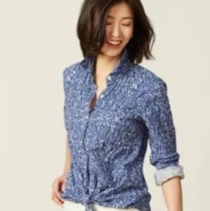 J. Mclaughlin Lois Blouse Shirt Beatriz Spot  XS Blue Button Up NEW NWT